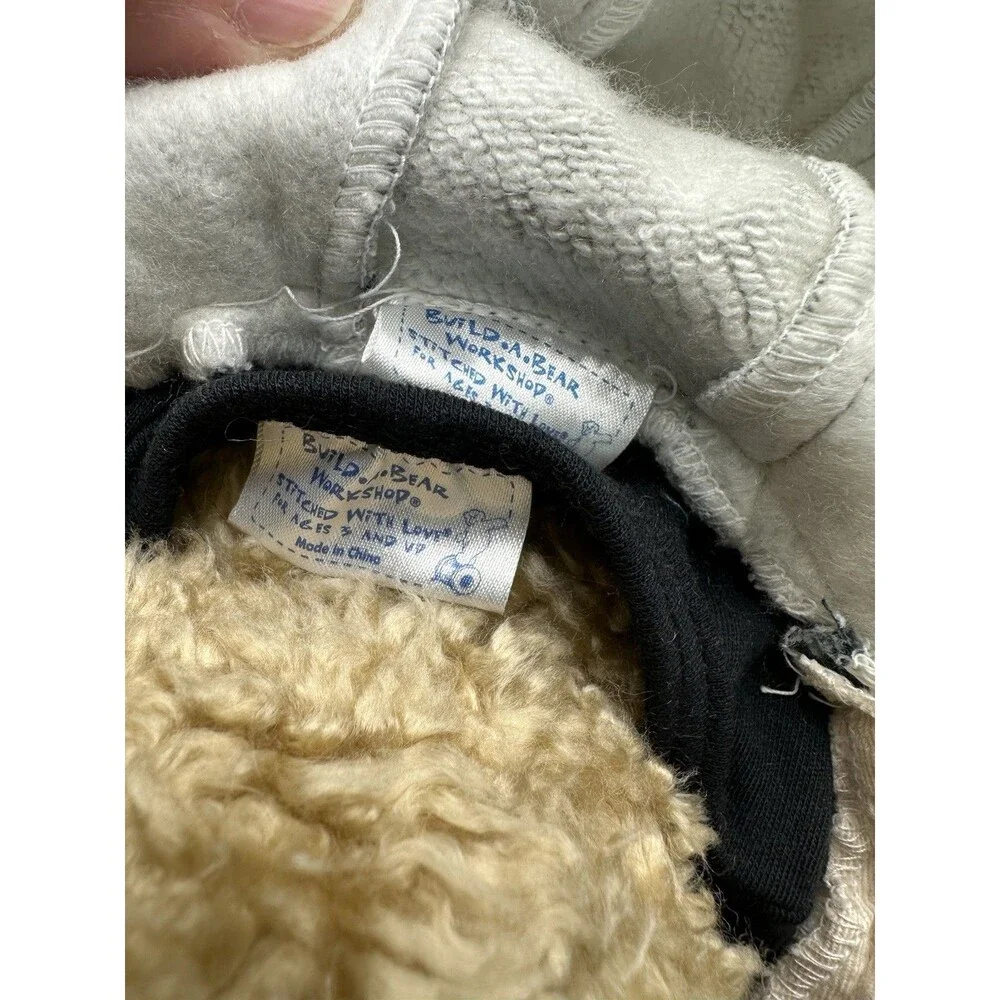Build-A-Bear Workshop Curly Teddy Bear Denim Jacket Hoodie Outfit Shoes Plush